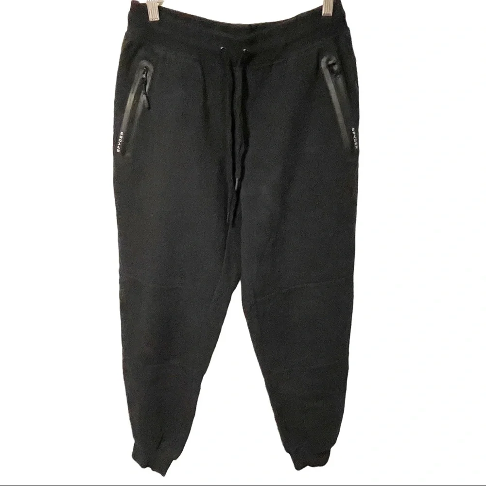 Spyder Mens Medium Black Pull On Athletic Sweatpant Joggers